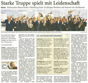 30. Oktober 2010 - Quelle: Nordwest-Zeitung, Oldenburg