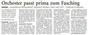 4. Februar 2010 - Quelle: Nordwest-Zeitung, Oldenburg