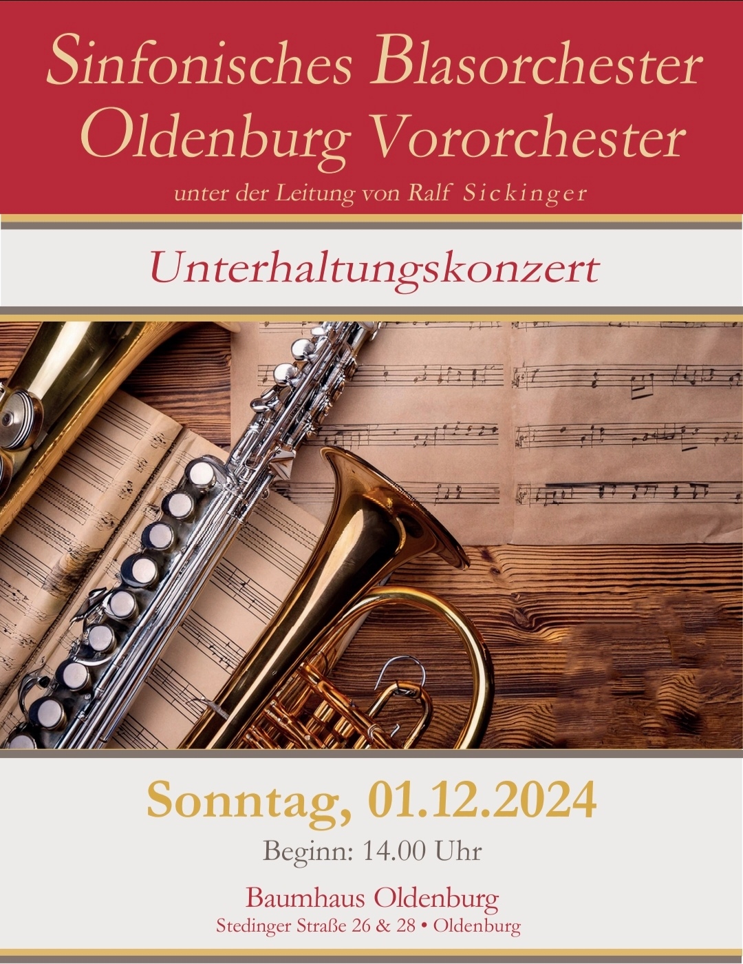 Unterhaltungskonzert Vororchester, 01.12.2024, 14:00 Uhr