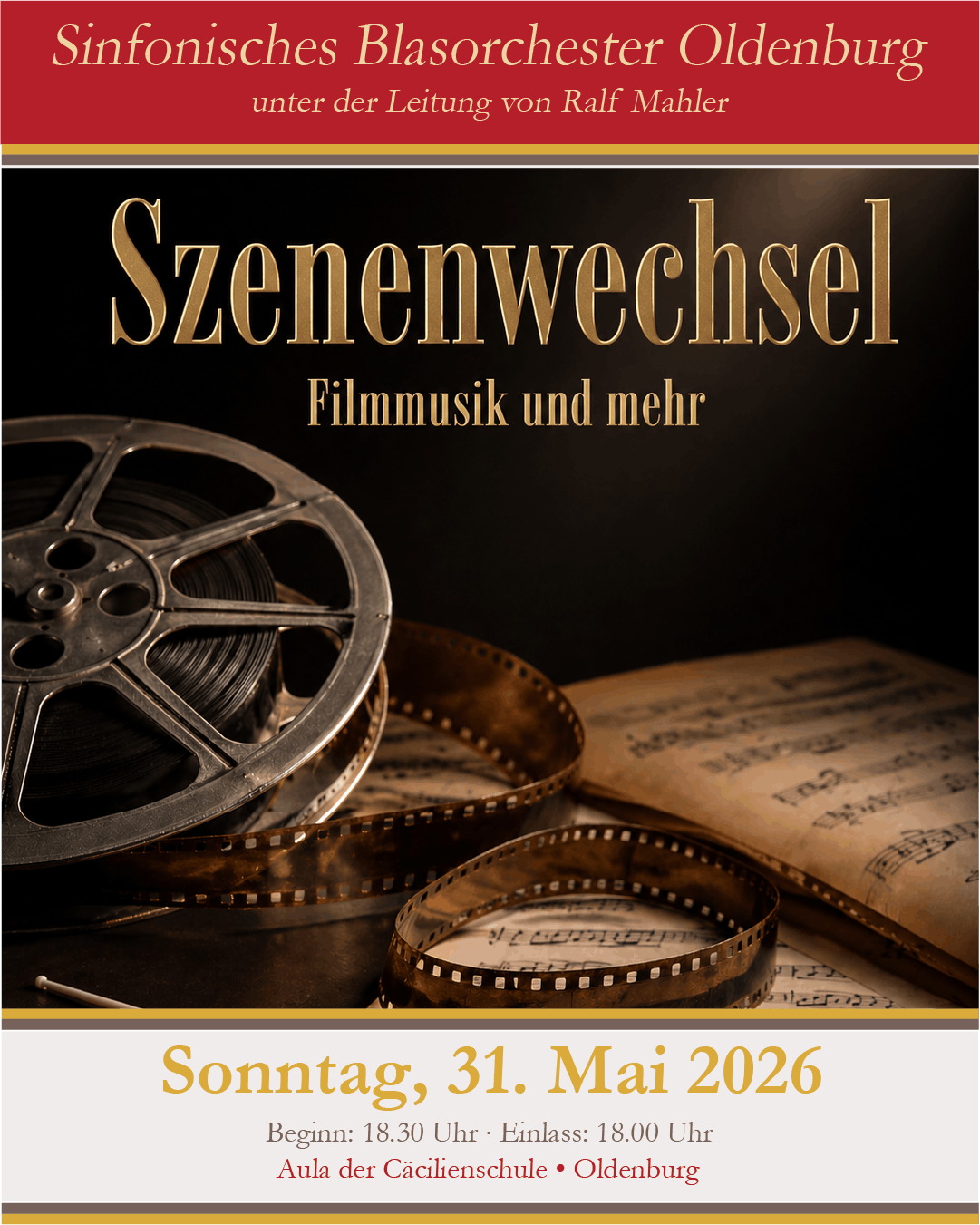 Jahreskonzert Szenenwechsel, 31.05.2026, 18:30 Uhr, Aula der Cäcilienschule